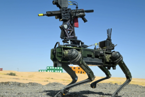 Testing Robot Dogs Armed with Artificial Intelligence-Enabled Rifles in Middle East